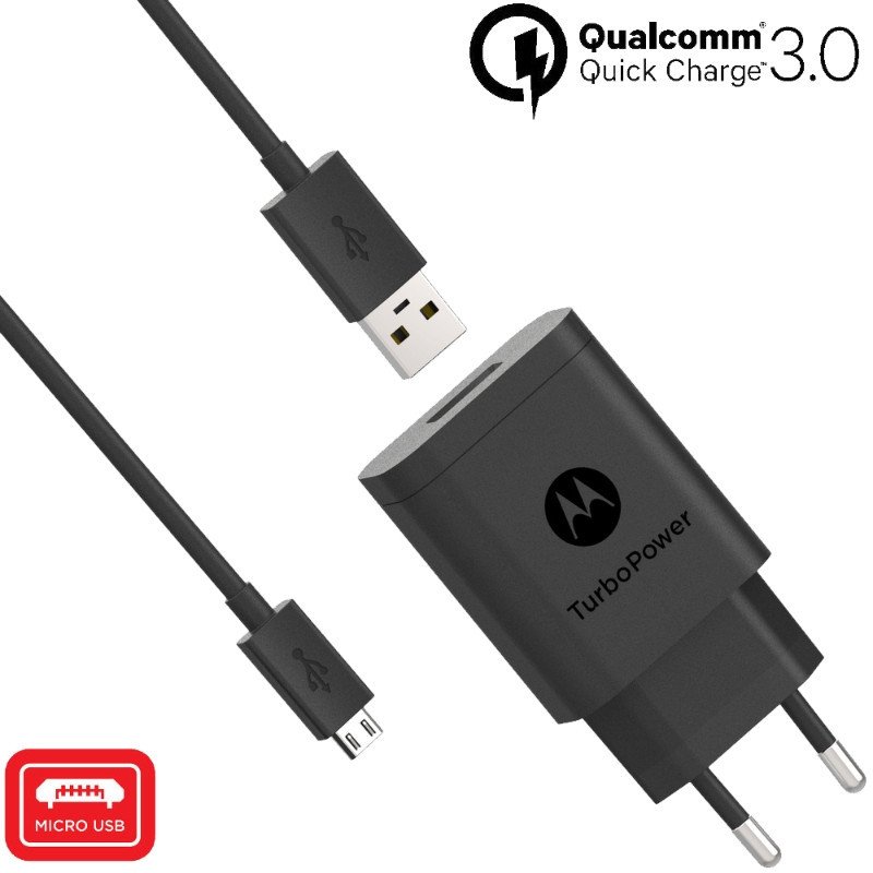 Cargador Micro USB MOTOROLA Original 18W con QC 3.0