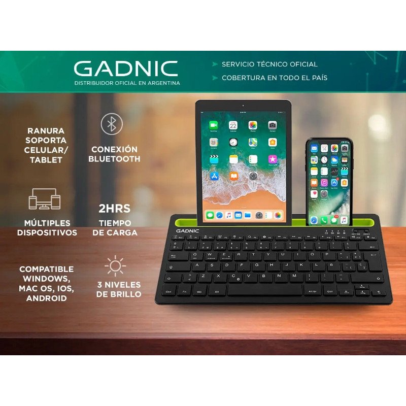 Teclado Portatil Azultooth T7g multi dispositivos GADNIC 7427251181921