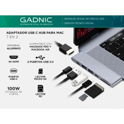 HUB USB C Para Mac APPLE 7 en 2 gadnic ADAP0012 2