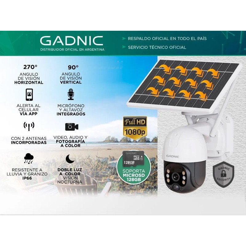 Cámara de Seguridad Solar Exterior GADNIC P2P00042