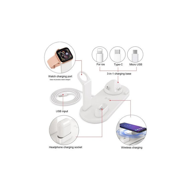 Estacion de Carga Inalámbrica 4 en 1