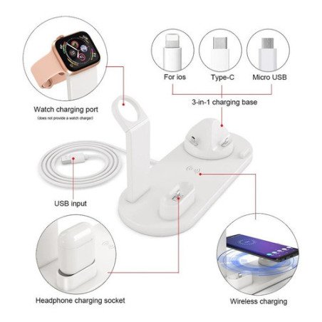 Estacion de Carga Inalámbrica 4 en 1