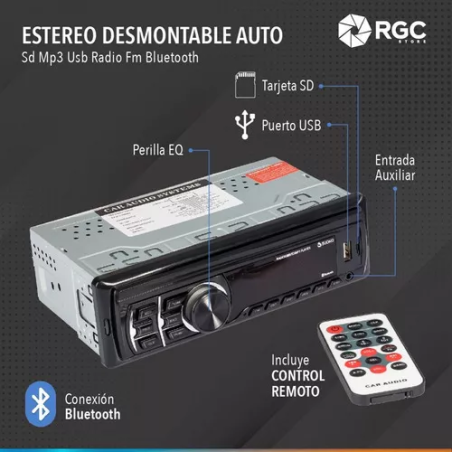 Estereo BT/FM/USB/AUX SUONO INF002 Desmontable