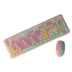 Teclado + Mouse Inalámbrico Multicolor SEISA DN-C400 