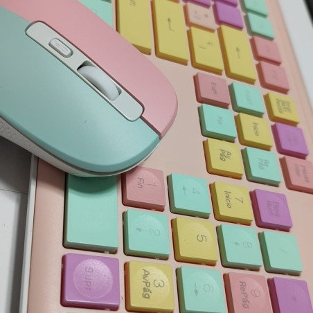 Teclado + Mouse Inalámbrico Multicolor SEISA DN-C400 