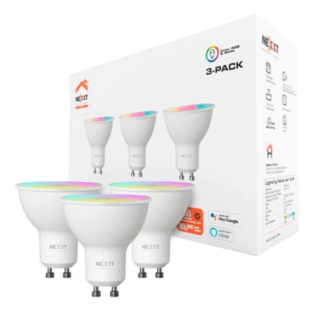Lámpara Inteligente NEXXT LED Dicroica GU10 RGB pack de 3
