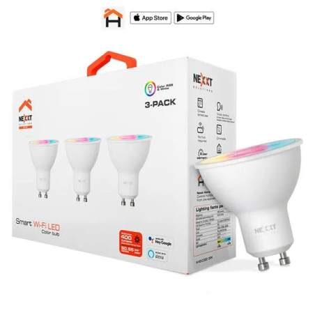 Lámpara Inteligente NEXXT LED Dicroica GU10 RGB pack de 3