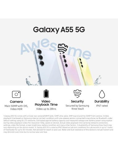 SAMSUNG A55 5G (256+8GB) Dual SIM Azul oscuro