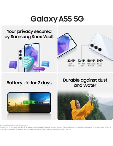 SAMSUNG A55 5G (256+8GB) Dual SIM Azul oscuro