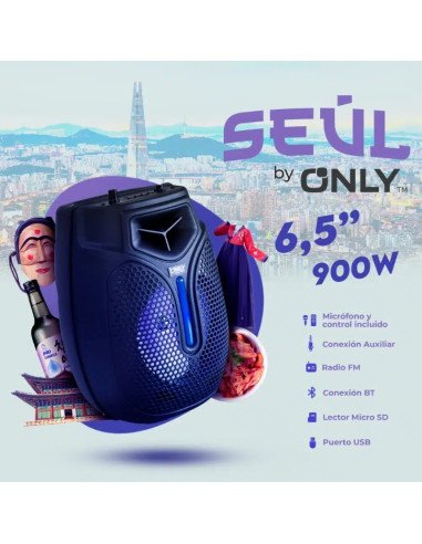 Parlante Bluetooth 6.5" Only Seul + Microfono