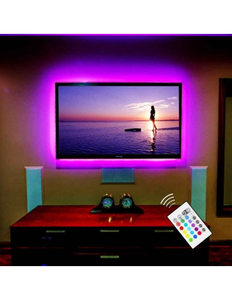 Tira Led RGB 3mts 5050 USB con control