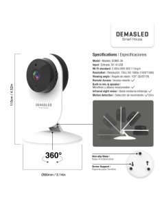 Camara de seguridad Demasled WIFI HD de interior (domo-38) 2