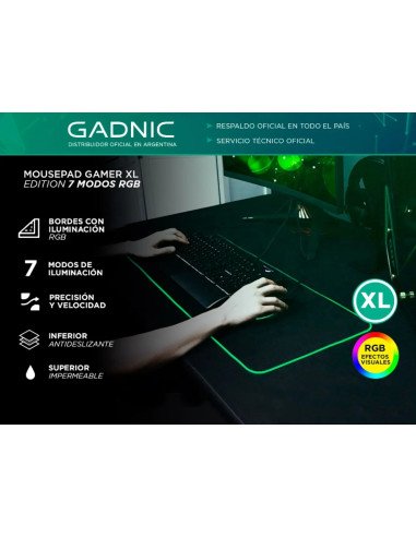 Mouse Pad Gamer RGB 80cm GADNIC (GAMER028)