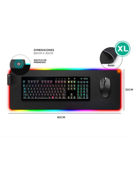 Mouse Pad Gamer RGB 80cm GADNIC (GAMER028)