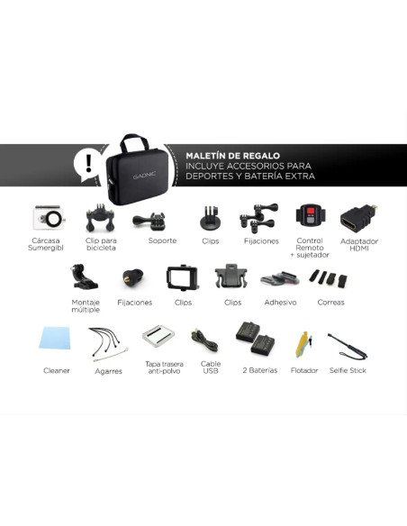 Camara deportiva GADNIC Extreme 13 4K (MCDEP013)