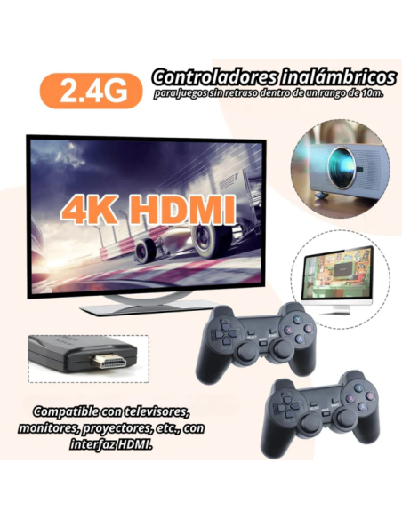 Consola de juegos Game Stick X2 40.000 juegos + 2 joystick inalambricos