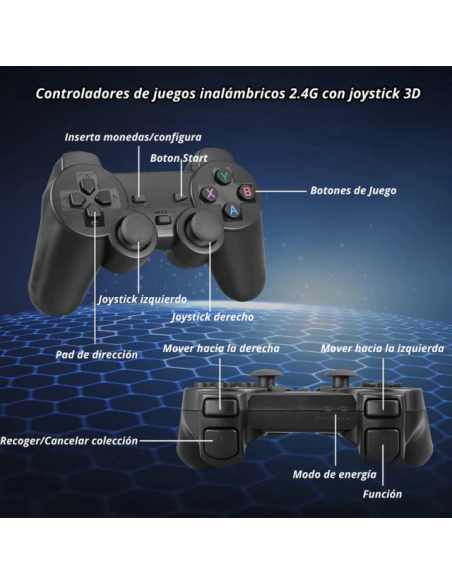Consola de juegos Game Stick X2 40.000 juegos + 2 joystick inalambricos