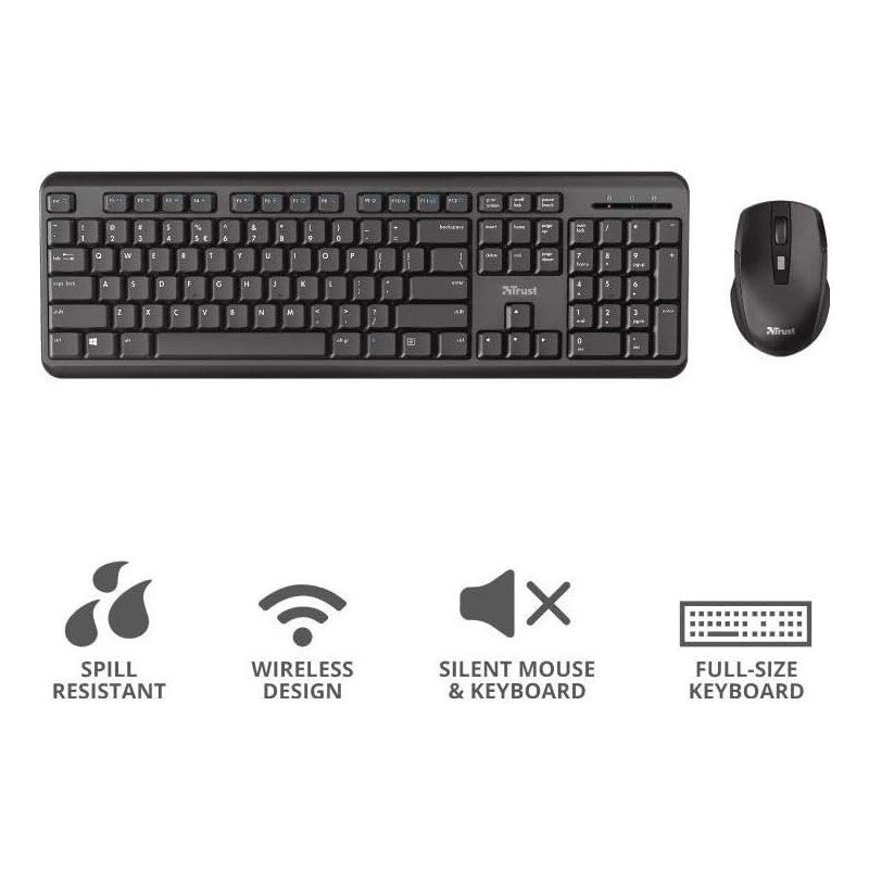 Teclado + Mouse Inalámbrico TRUST ODY español 