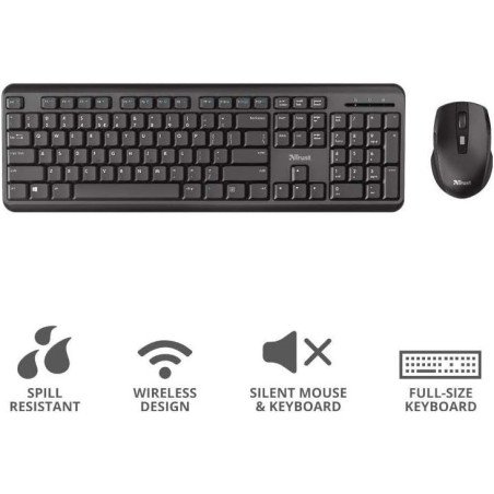 Teclado + Mouse Inalámbrico TRUST ODY español 