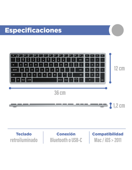 Teclado bluetooth Satechi X2 Blacklit