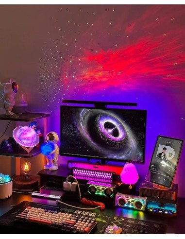 Proyector de galaxia astronauta con parlante