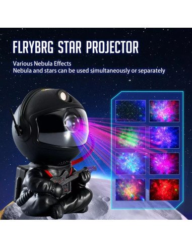 Proyector de galaxia astronauta sentado