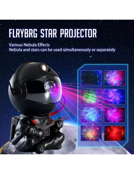 Proyector de galaxia astronauta sentado