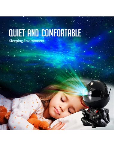 Proyector de galaxia astronauta sentado