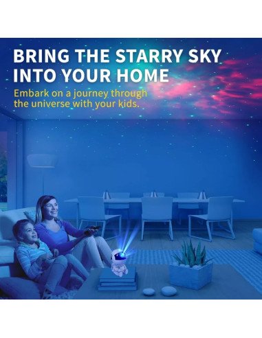 Proyector de galaxia astronauta sentado