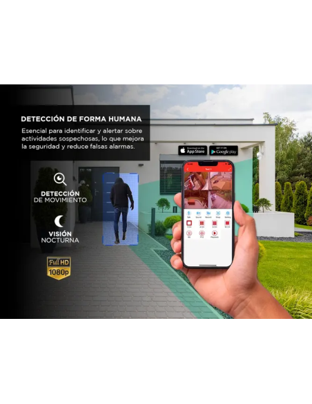 Kit Cámaras de Seguridad inalambrico PKIT3 + DVR Gadnic x4 Interior / Exterior IP Visión Nocturna