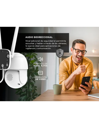 Kit Cámaras de Seguridad inalambrico PKIT3 + DVR Gadnic x4 Interior / Exterior IP Visión Nocturna