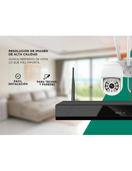 Kit Cámaras de Seguridad inalambrico PKIT3 + DVR Gadnic x4 Interior / Exterior IP Visión Nocturna
