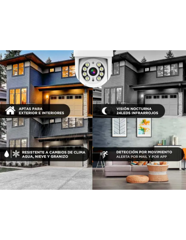 Kit Cámaras de Seguridad inalambrico PKIT3 + DVR Gadnic x4 Interior / Exterior IP Visión Nocturna