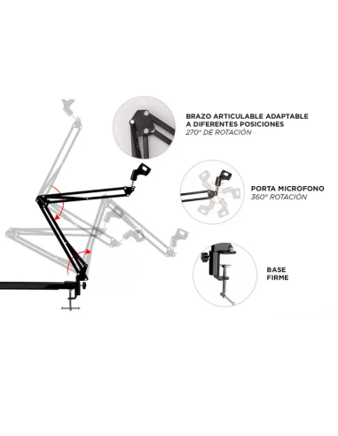 Soporte Para Microfono + Brazo Articulado GADNIC MICCOND9