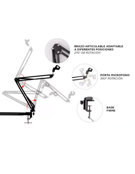 Soporte Para Microfono + Brazo Articulado GADNIC MICCOND9