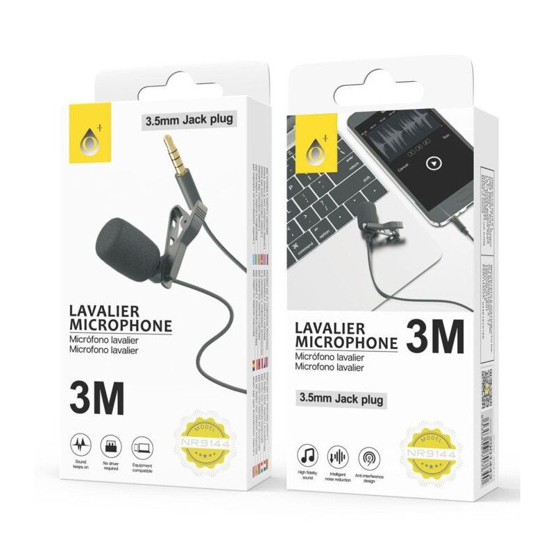 Micrófono corbatero ONEPLUS NR9143 3.5mm 2M 8435606707633