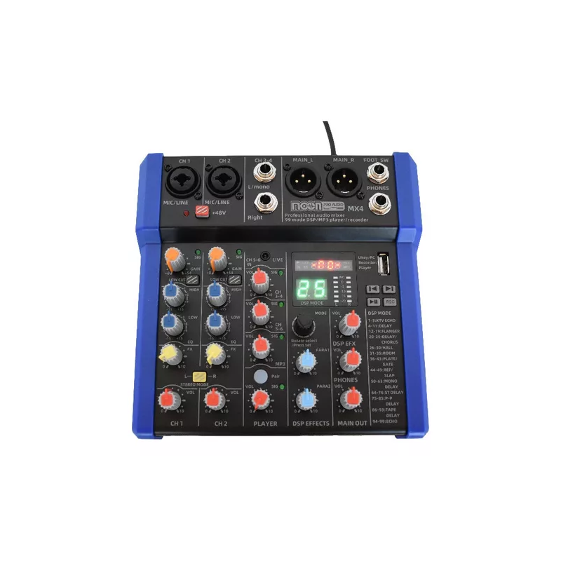 Consola MOON MX4 Audio Mixer Eq Dsp Profesional 4 Canales