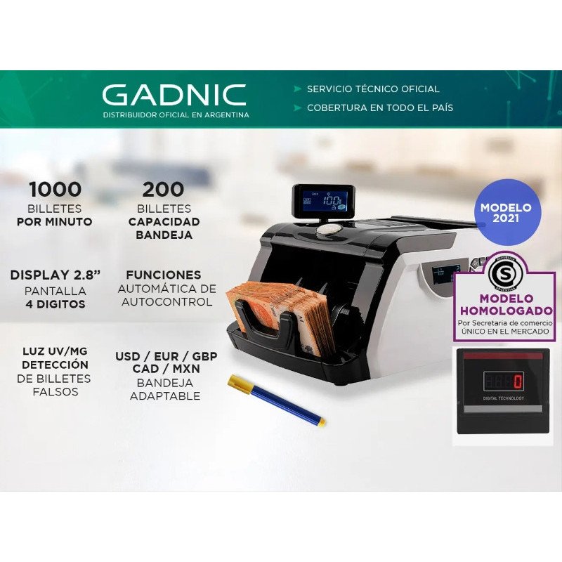 Contadora de Billetes GADNIC CONT0030 0650414416265