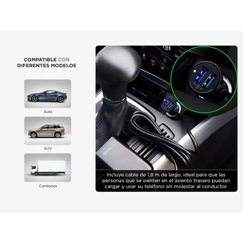 Cargador 12V 4 puertos GADNIC CARAUT04 7427251555562