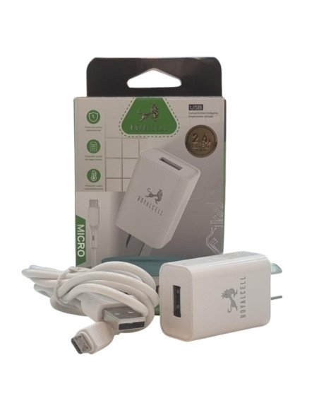 Cargador V8 220v 2.4A Royalcell (EC5002400A)