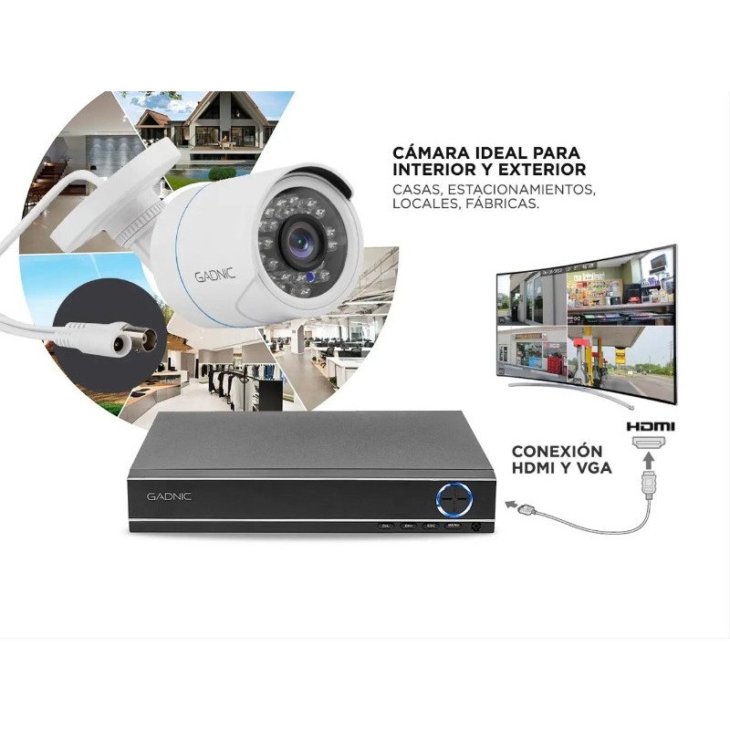 Kit Cámaras de Seguridad PK1100 + DVR GADNIC x4