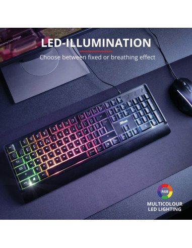 Teclado Gamer Trust Ziva LED RGB ES