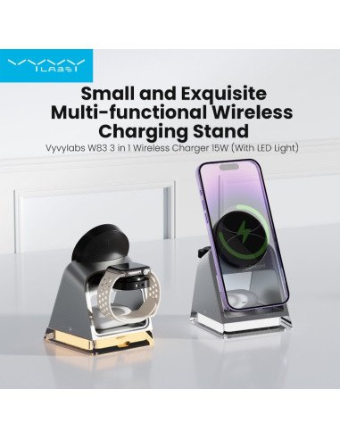Base de carga inalambrica 3 en 1 Vyvylabs 15w (W83)