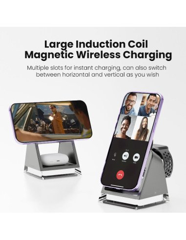 Base de carga inalambrica 3 en 1 Vyvylabs 15w (W83)