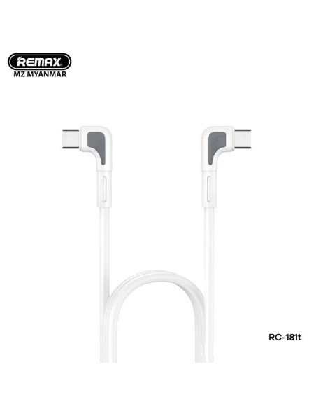 Cable USB Tipo C a Tipo C 90 grados Remax 65W (RC181t)