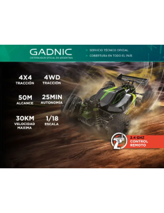 Auto a control remoto Gadnic Buggy 4WD Rojo 30km/H (RCWL038) 2