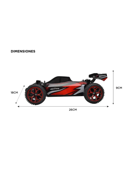 Auto a control remoto Gadnic Buggy 4WD Rojo 30km/H (RCWL038)