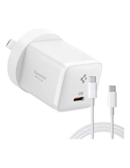 Cargador Tipo C Spigen Essential 30W con cable Tipo C (EE301AR)