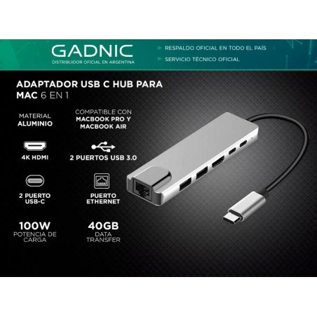 HUB USB 3.0 6 en 1 GADNIC ADAP0011 0650414992707