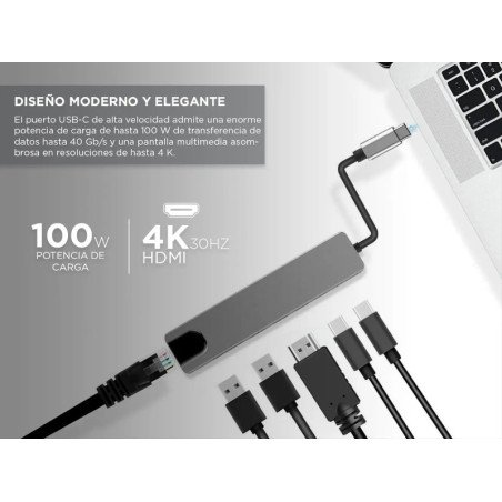 HUB USB 3.0 6 en 1 GADNIC ADAP0011 0650414992707